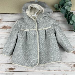 MAX STUDIO BABY Quilted Gray Hooded Jacket Sz. 18M